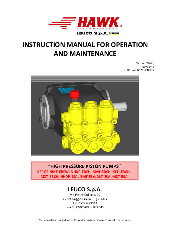 1 CHEMICAL PUMP MANUAL 2020 Rev 3 EN