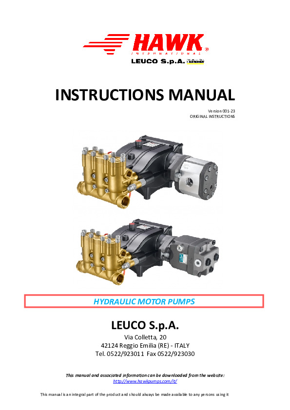 3 hydraulic motopumps manual
