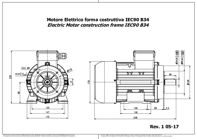 Motori IEC H90 B3 B14 Rev 1